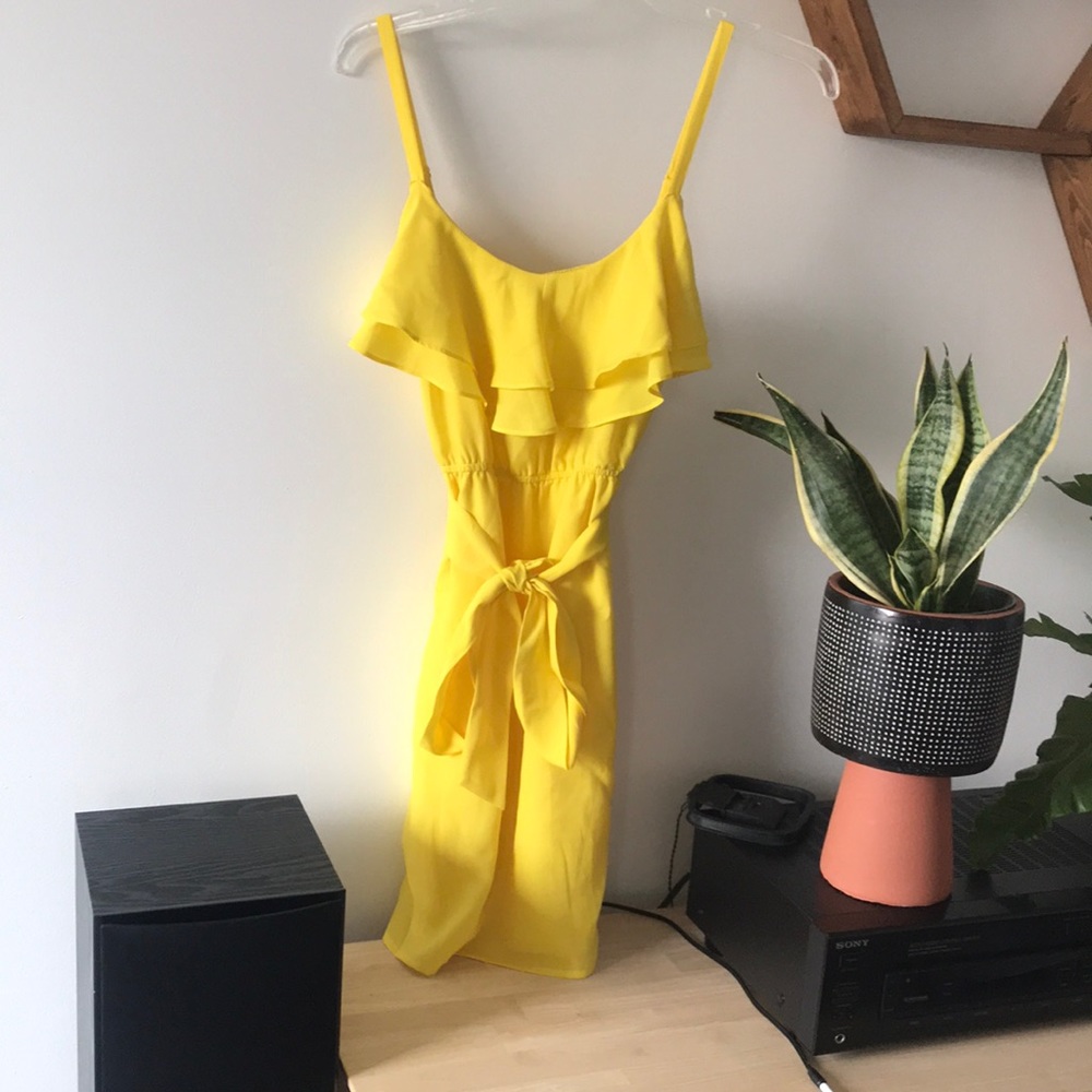 Forever 21 Yellow Tank Dress with Adjustable Straps